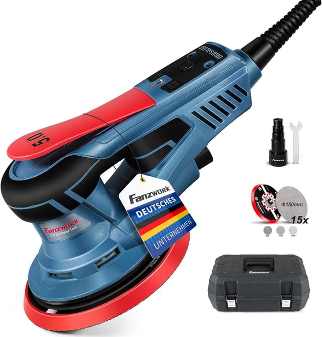 FANZWORK Bürstenloser Exzenterschleifer EZ150A mit Tragkoffer - Top Angebot! 🛠️