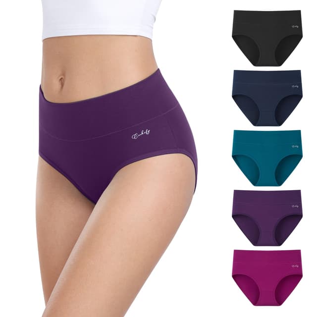 🩲🌟 Angebot: Anqier Damen Unterhosen 5er Pack - Hohe Taille Baumwolle Slips XXL