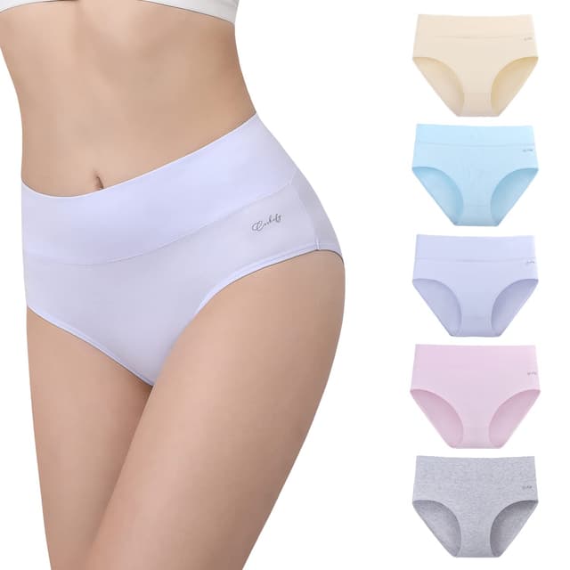 Anqier Damenunterhosen, 5er Pack Stretch Baumwolle Hohe Taille Slips 😍🩲