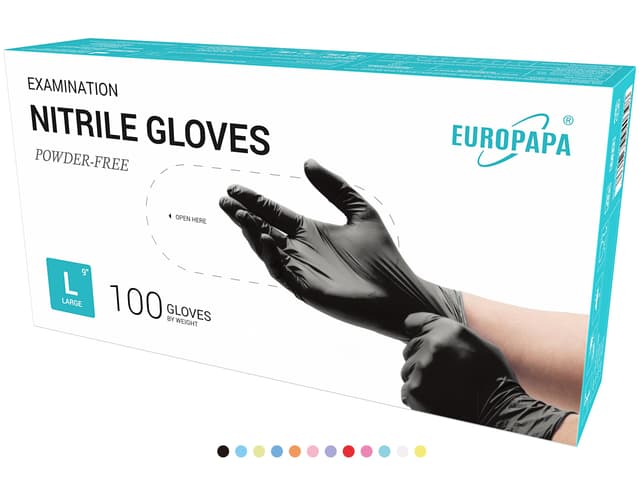 EUROPAPA® 100x Nitrilhandschuhe 🧤🛡️ Box Einweghandschuhe, Einmalhandschuhe, Untersuchungshandschuhe