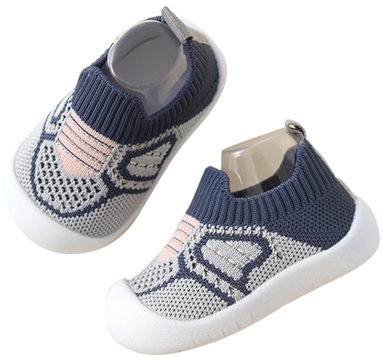 Aggroot Baby Lauflernschuhe Kinder Barfußschuhe Hausschuhe für Mädchen Jungen Baby Schuhe Atmungsaktive Sneaker Babyschuhe rutschfeste 20/21 EU Blau 🌟👶