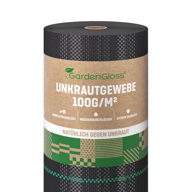GardenGloss 50m² Anti-Unkrautgewebe 100g/m² - 🌱 Wasserdurchlässig und Reißfest 🌱