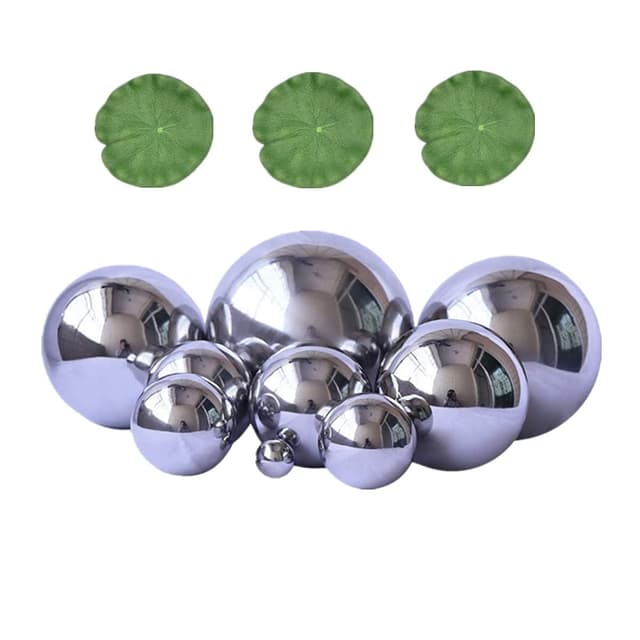 🌺🌿 Super Idee 9er Set Schwimmkugeln Silber mit Lotusblättern 🌺🌿