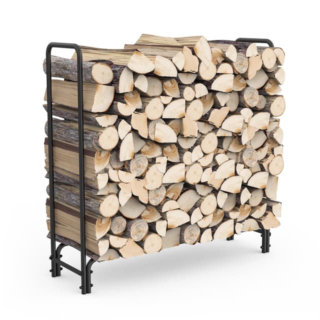 🔥🌲 Nur für kurze Zeit! Kaminholzregal aus Stahl, schwarz - 31,99€