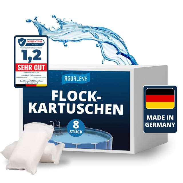 AGUALEVE® Flockmittel Pool Kartuschen 8 x 125g 🏊‍♂️✨