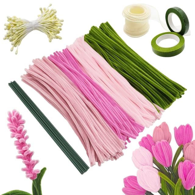 YUNYAKARSA 300 Stück Pfeifenreiniger Blumen Set 🌷