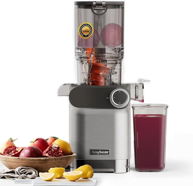 🥤🌿 Anybear Entsafter 200W Slow Juicer Kaltentsafter | 110 mm Einfüllschacht | Tritan-Material | BPA-frei