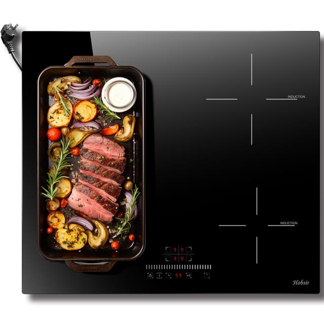 🔥 Hobsir Induktionskochfeld mit Stecker 60cm - 4 Platten 3500W 🍳
