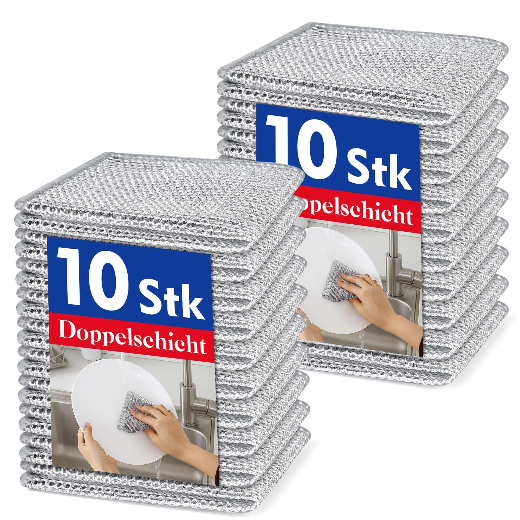 Stahlschwamm Putzlappen & Stahlwolle Spüllappen Set 🧽