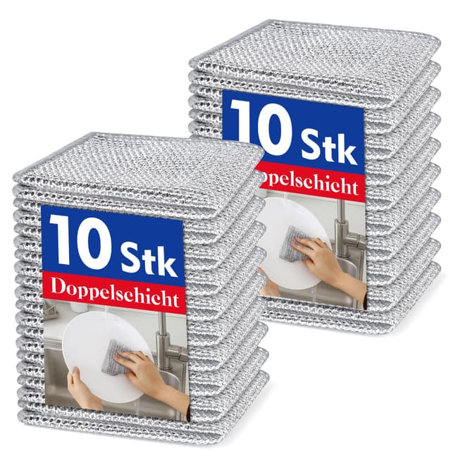 Stahlschwamm Putzlappen & Stahlwolle Spüllappen Set 🧽