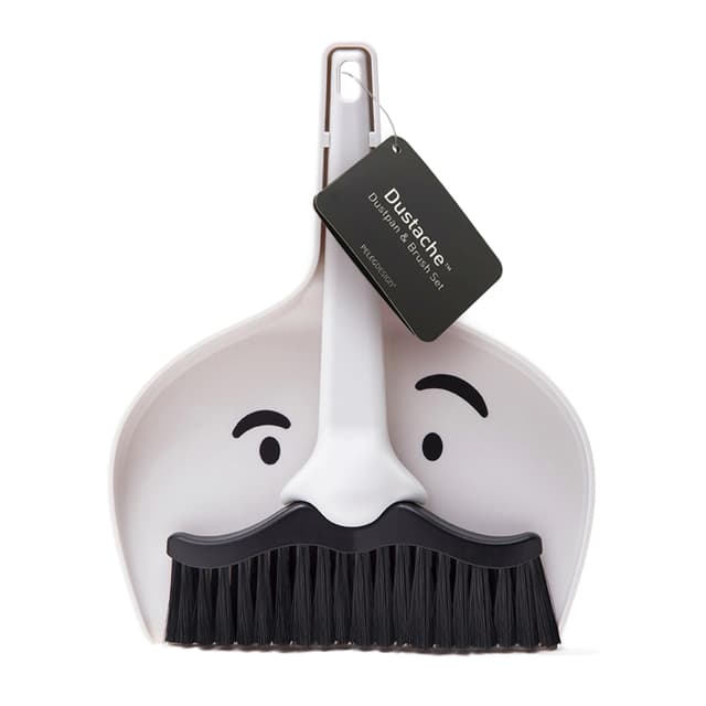 🧹🎩 Peleg Design Dustache – Mini-Kehrblech und Bürstenset im Schnurrbart-Look