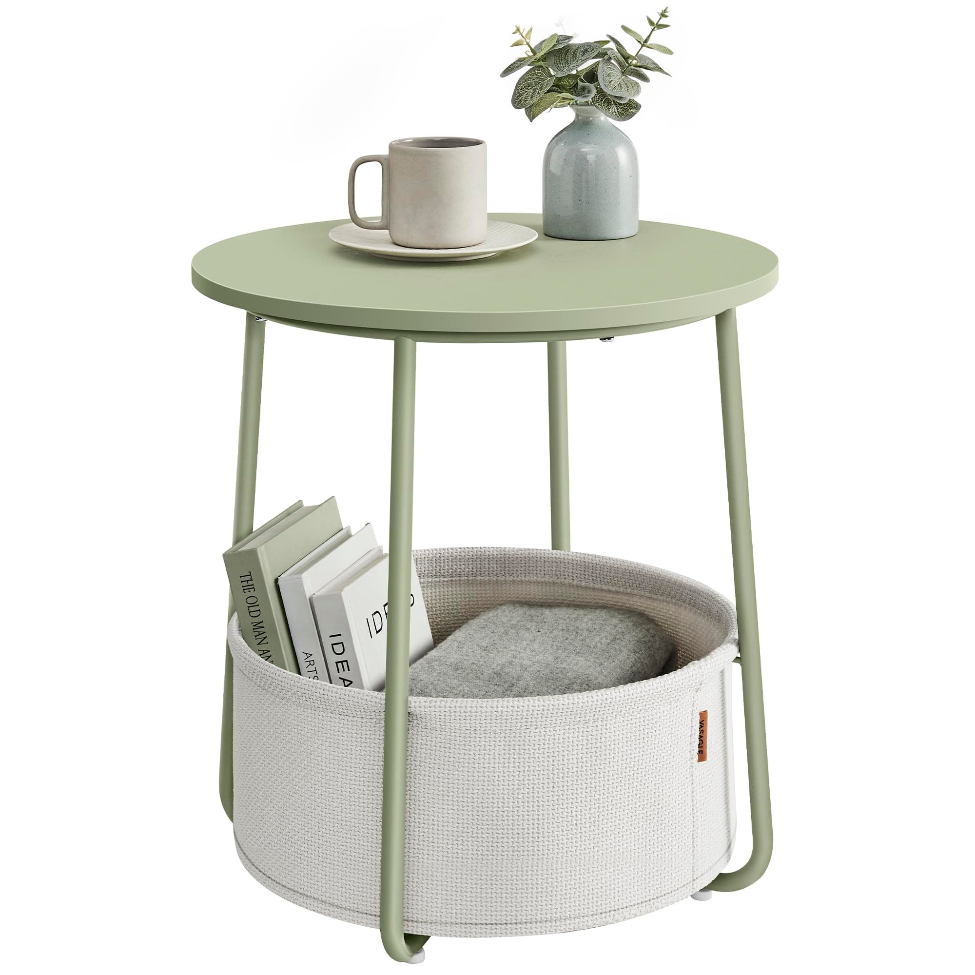 VASAGLE Beistelltisch rund, Kleiner Tisch, Couchtisch klein, Wohnzimmertisch 🌿🏡