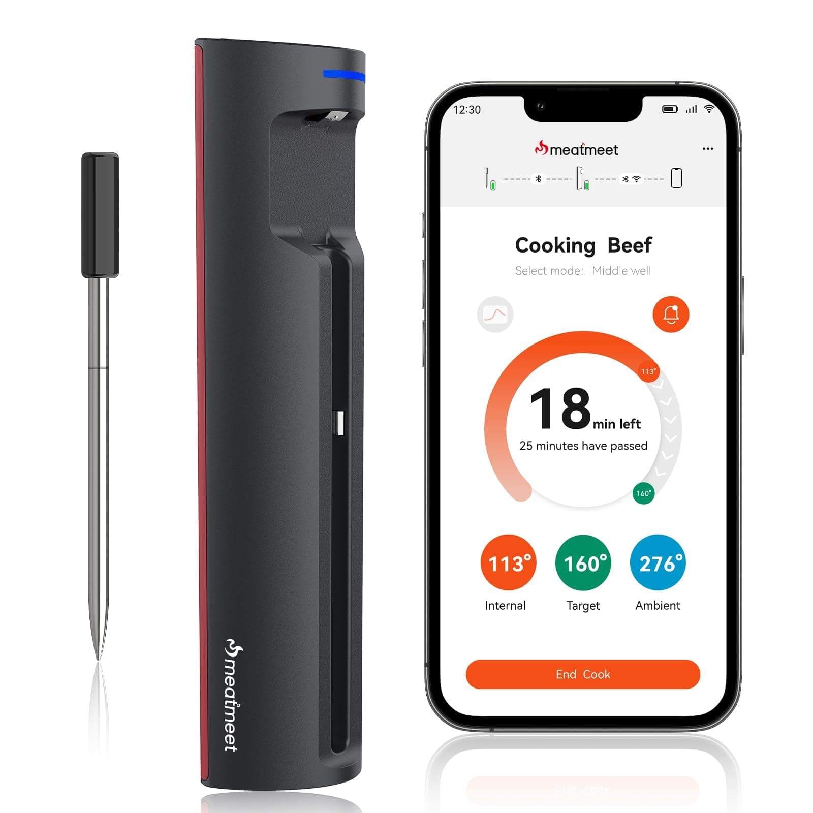 Meatmeet Pro Fleischthermometer mit WLAN und Bluetooth 🥩