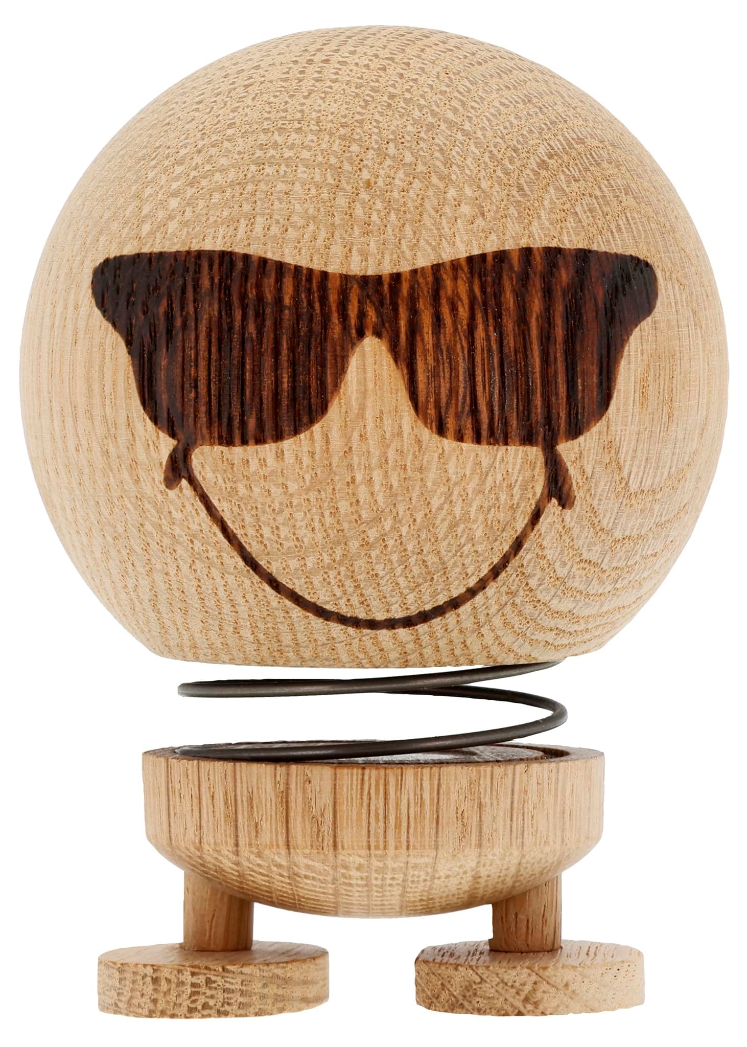 Hoptimist Smiley Cool Wackelfigur & Glücksbringer aus Holz 🌟 Skandinavische Deko 🌈 Büro Gadgets 🎁
