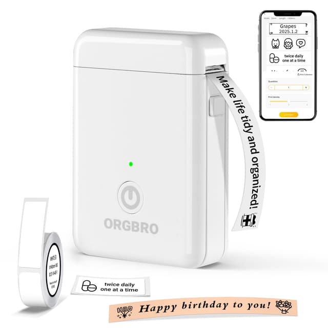 🏷️ ORGBRO X1 Etikettendrucker: Mini Bluetooth Thermal Labeldrucker für Zuhause & Büro