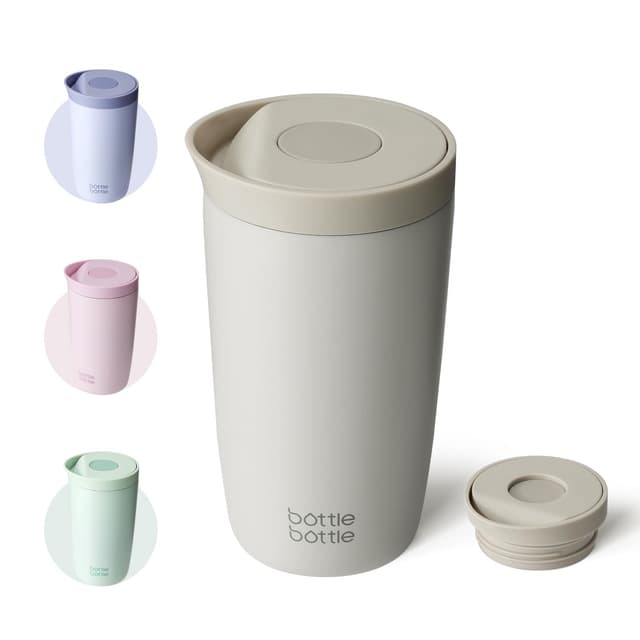 BOTTLE BOTTLE Thermobecher 350ml für Kaffee oder Tee 🌟 Isolierbecher Travel Mug Classic Grande (Grau)