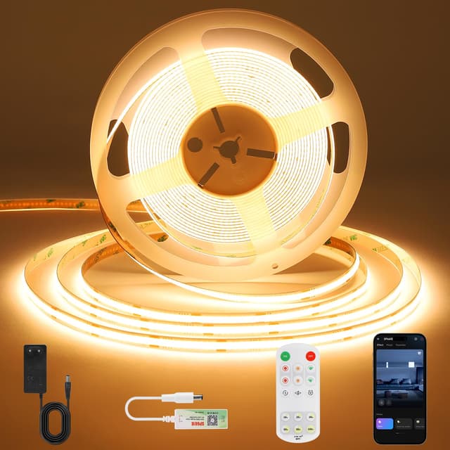 ACELUO Smart App COB LED Streifen Warmweiss - LED Strip 5m für Zuhause 🌟