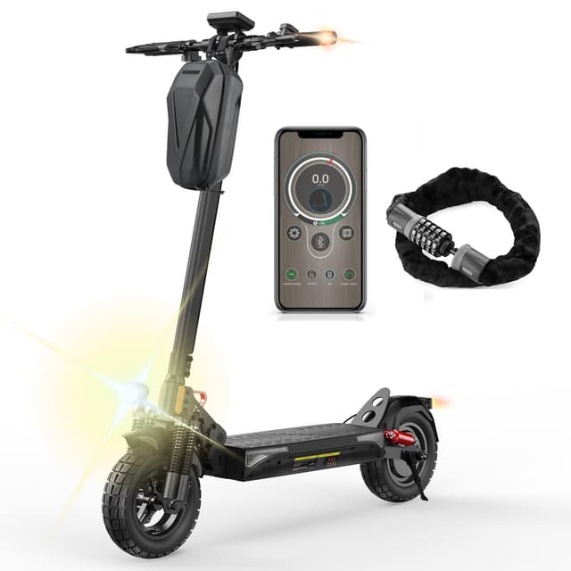 E Scooter T4 10 Zoll Offroad Elektroroller mit Kettenschloss und APP-Steuerung
