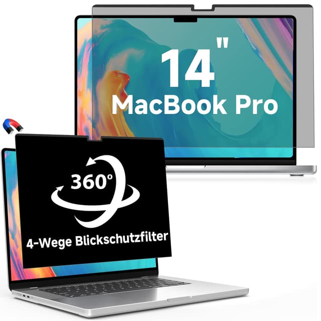LUSA DESIGN 360° Magnetischer Blickschutzfolie für MacBook Pro 14 Zoll