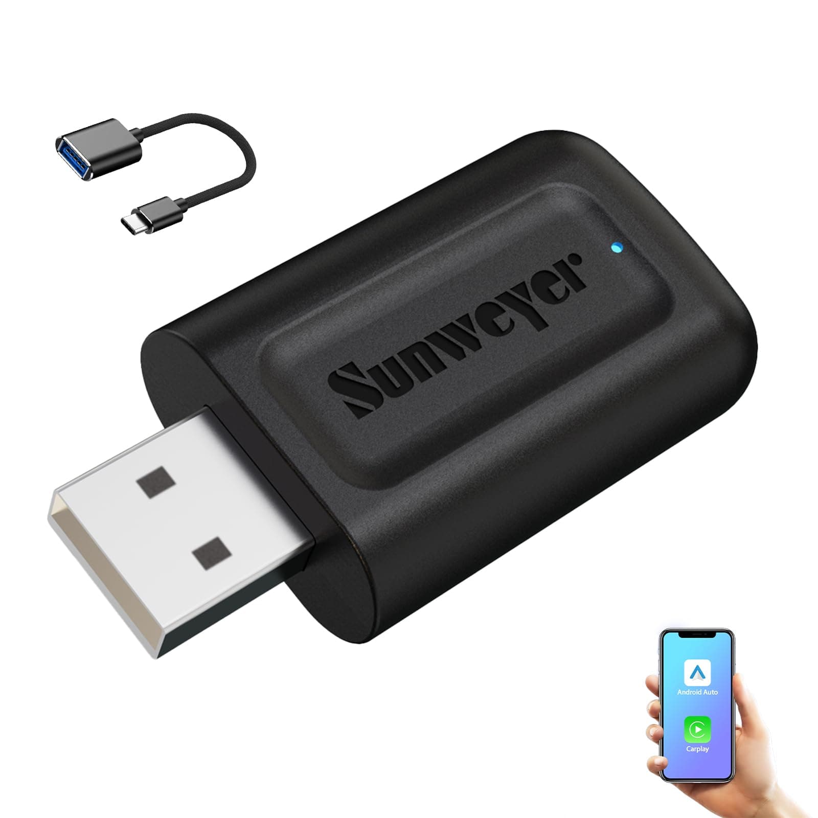 🚗📱 Sunweyer 2024 Kabelloser CarPlay & Android Auto-Adapter 2 IN 1 Auto Connect Box