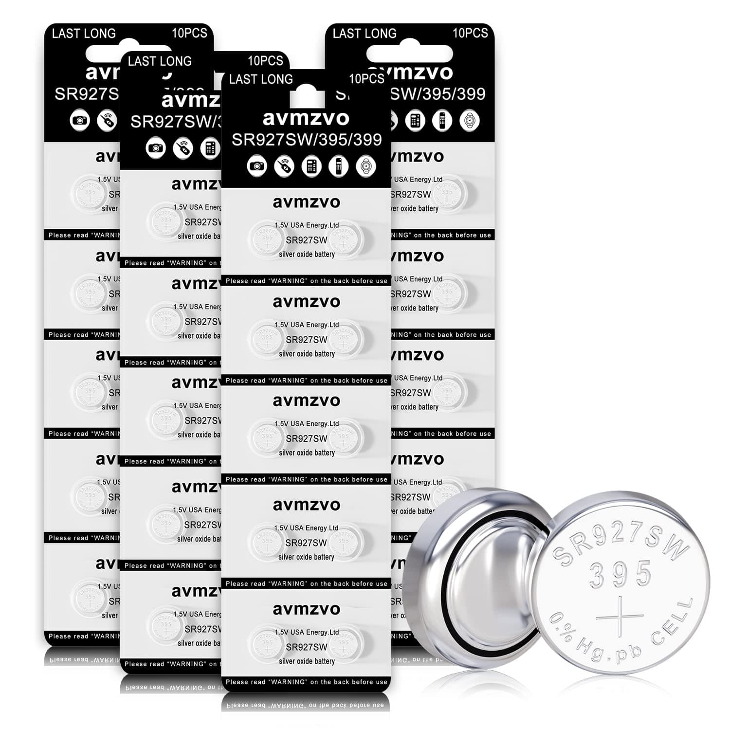 🔋🕰️ Avmzvo LR927 Entspricht SR927SW Batterie 395 399 AG7 Uhrenbatterie 1,5 V Knopfzelle 40 Stück【3 Jahre Garantie】