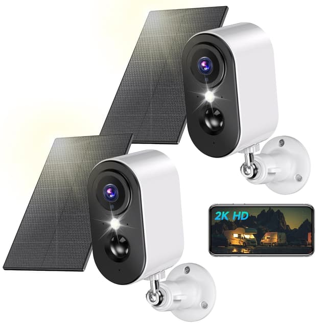 PESAIR 2K Überwachungskamera Aussen Akku mit Solarpanel 🌞📷