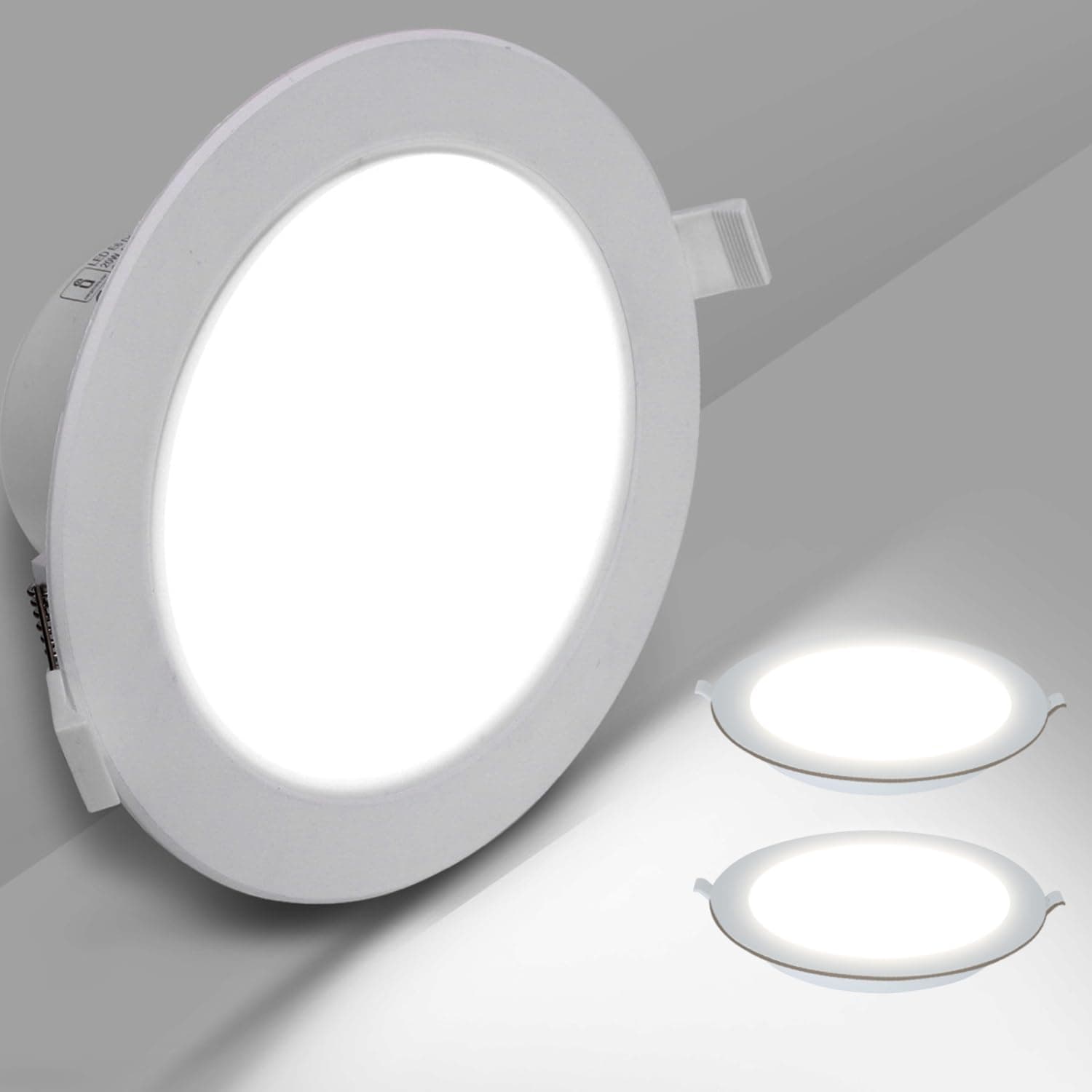 Aigostar LED-Einbauleuchte, 18 W, entspricht 175 W, 6500 K, kaltweißes Licht, Weiß, Innenleuchte, Bullauge, Ø 190 – 200 mm, 2 Stück 🌟
