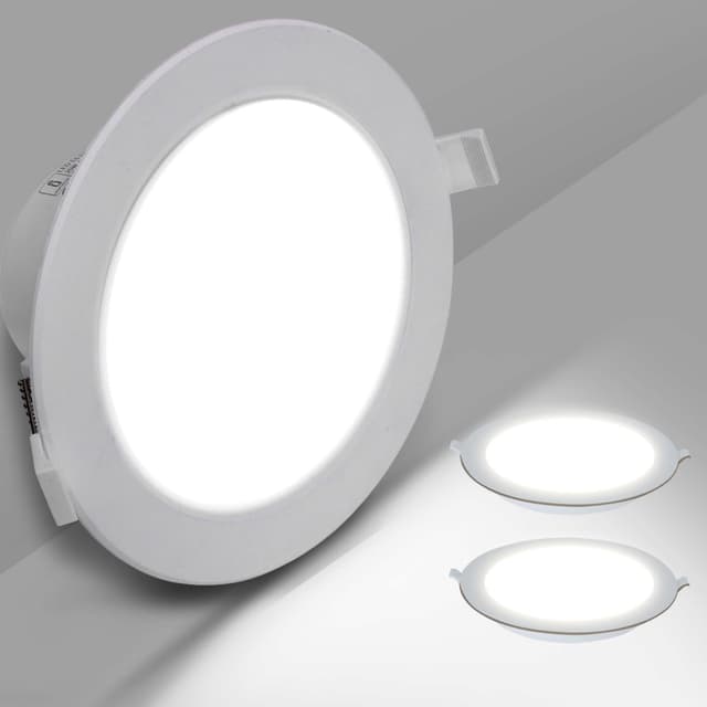Aigostar LED-Einbauleuchte, 18 W, entspricht 175 W, 6500 K, kaltweißes Licht, Weiß, Innenleuchte, Bullauge, Ø 190 – 200 mm, 2 Stück 🌟