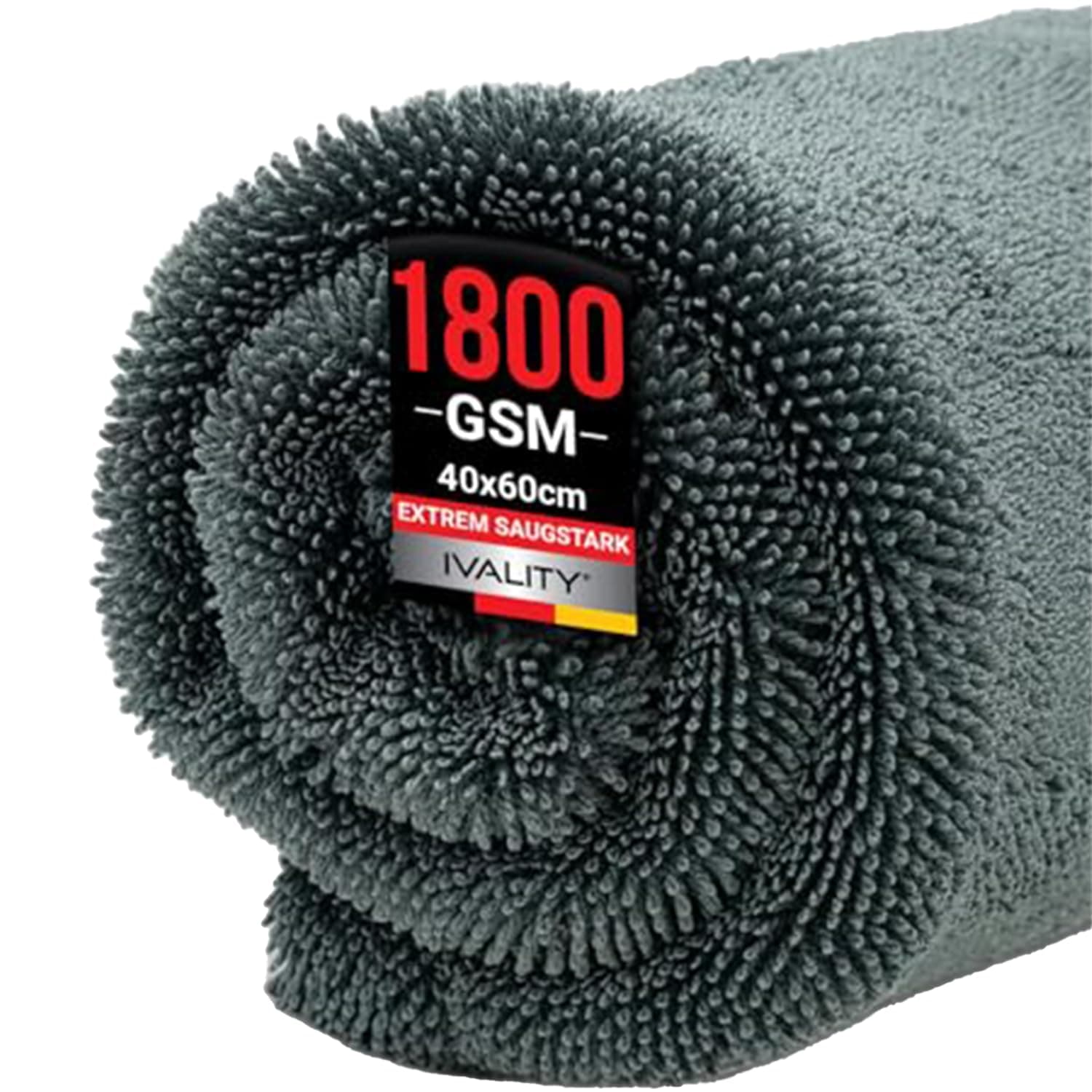 Ivality® Auto Trockentuch Groß 40x60 cm 🚗🧼 - 1800 GSM Ultra Saugstarke Mikrofasertücher für Autopflege und Motorrad