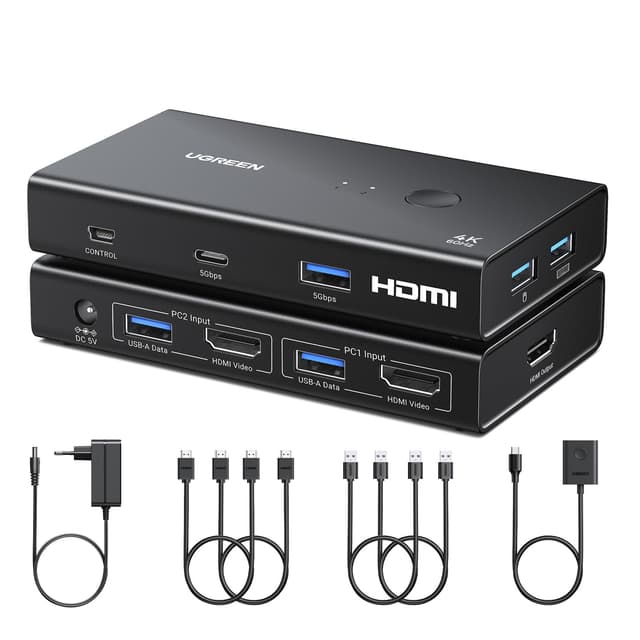 🌟 UGREEN HDMI 2.0 KVM Switch 2 PC 1 Monitor USB HDMI KVM Switch 4K@60Hz 🌟