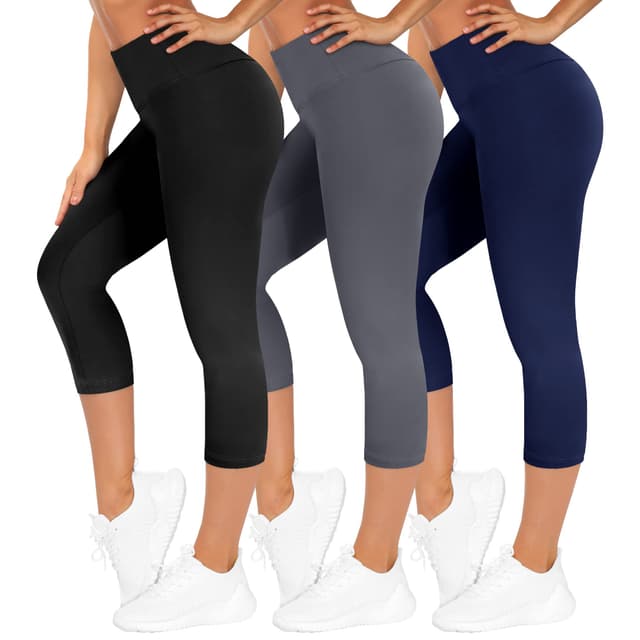🌟 TNNZEET 3er Pack Capri Leggings Damen 3/4 für Sport 🏋️‍♀️