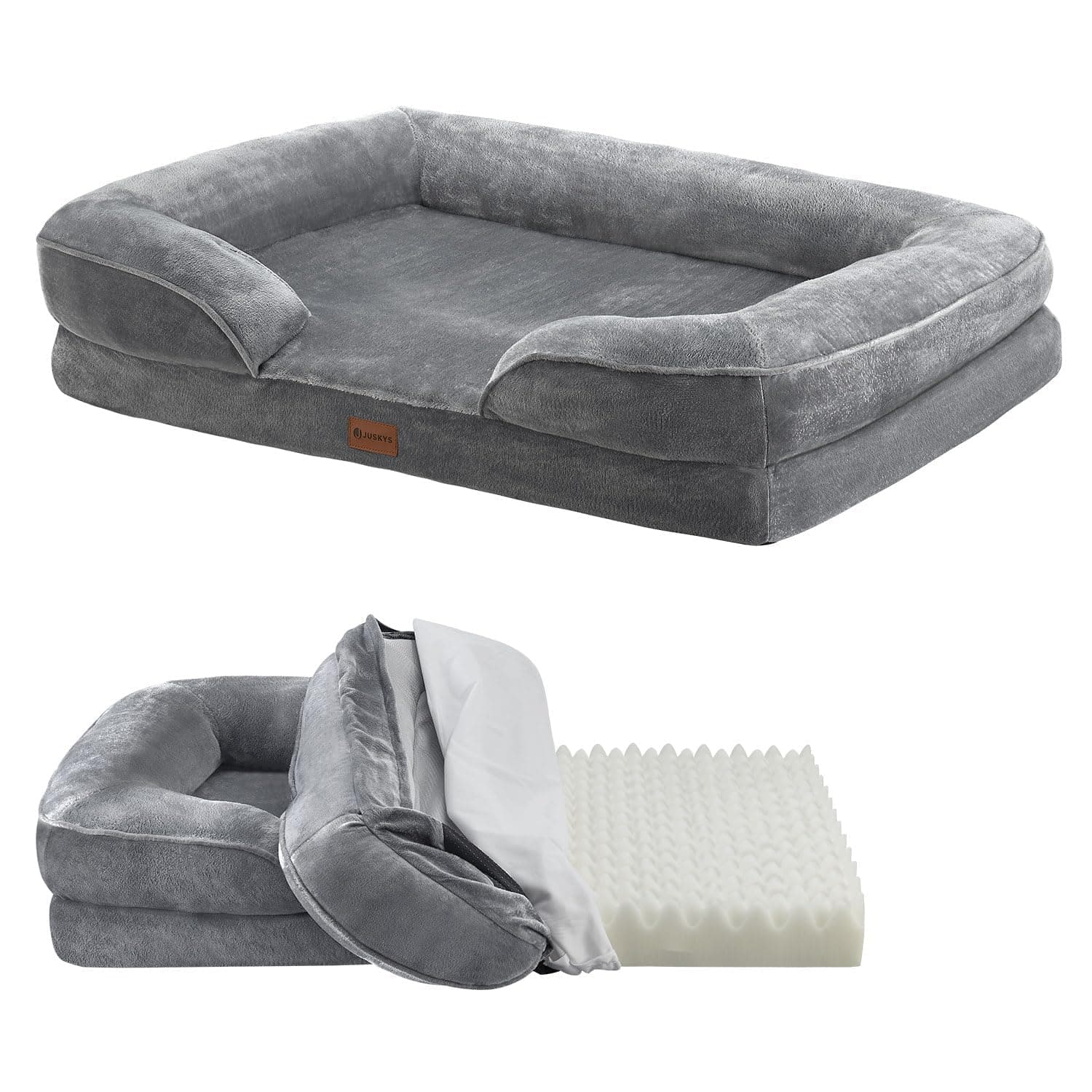 🐾 Juskys Hundebett Sheena L orthopädisch & waschbar 🐶