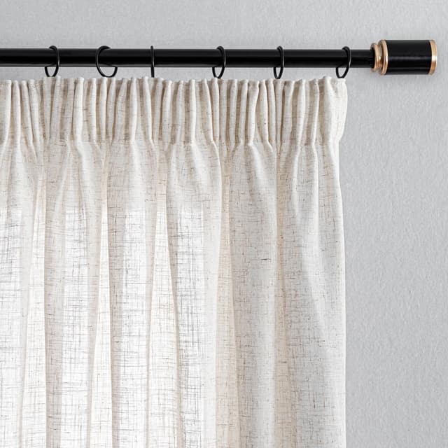 MYSKY HOME Vorhänge Leinenoptik Gardinen Wohnzimmer 2er Set Natürlicher Stil H280 x B140 cm 🏡