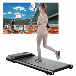 🏃‍♂️🏋️‍♀️ Lacuffy Raceable Walking Pad leise, Laufband für Zuhause Max 136 kg mit LCD-Anzeige und APP, Laufband Schreibtisch mit Training Couses und AI Traininging 90 CM Schwarz