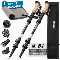 🌟% Terra Peak® Premium Wanderstöcke Teleskop ultra-leicht aus Carbon o. Aluminium