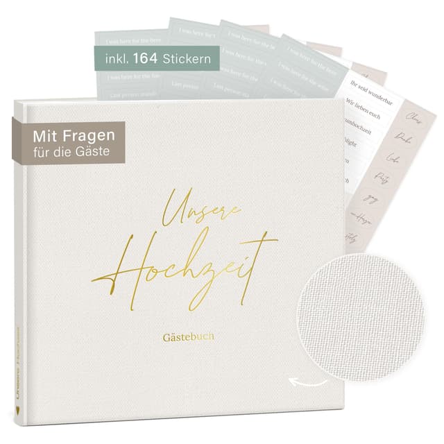 mintkind® Hochzeit Gästebuch zum Ausfüllen Offwhite 💕 | Hochzeitsgeschenk Idee
