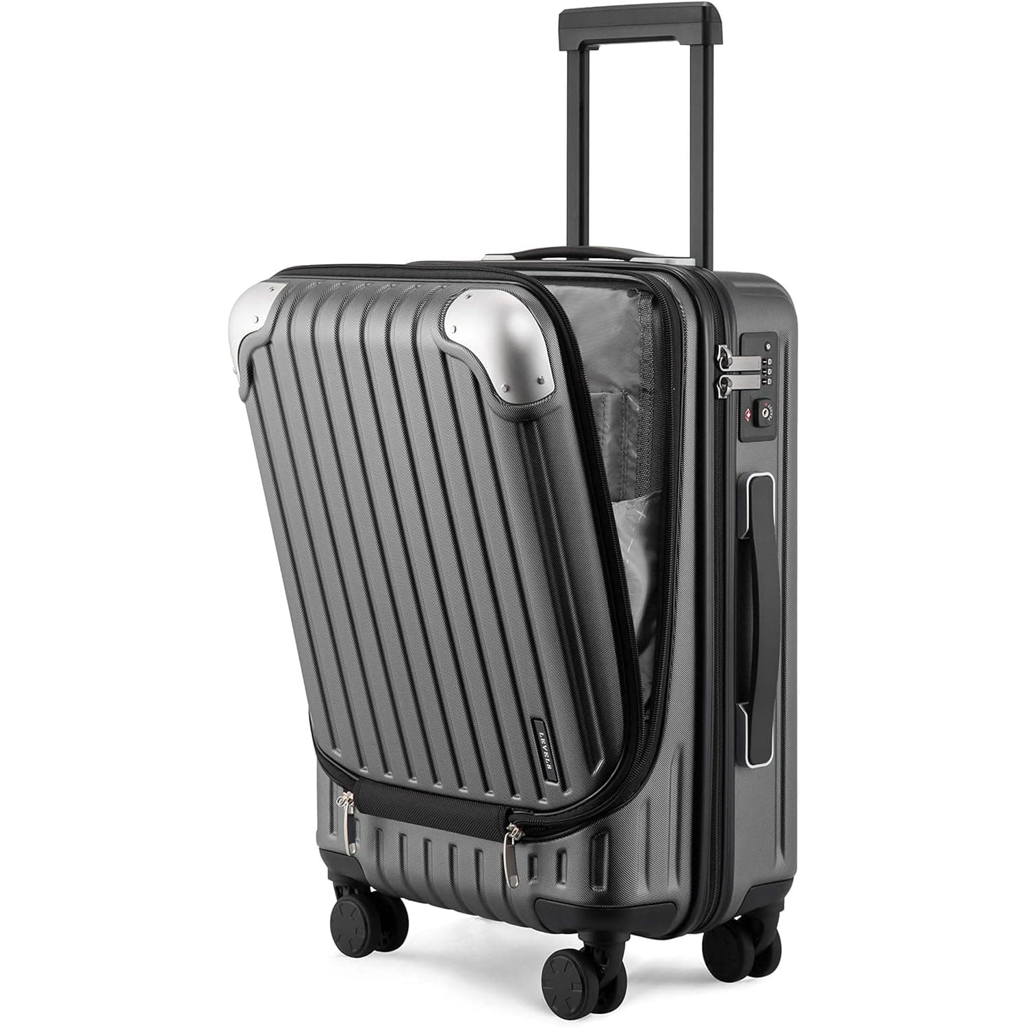 LEVEL8 Koffer Trolleys Handgepäck Hartschalenkoffer Rollkoffer Reisekoffer, TSA Grau 20'' 37*24*55.5CM 🧳✈️