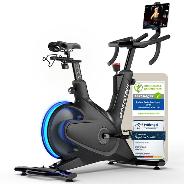 Sportstech sBike Lite - Smartes Heimtrainer Fahrrad mit LED - Deutsche Qualitätsmarke 🚴‍♂️💡