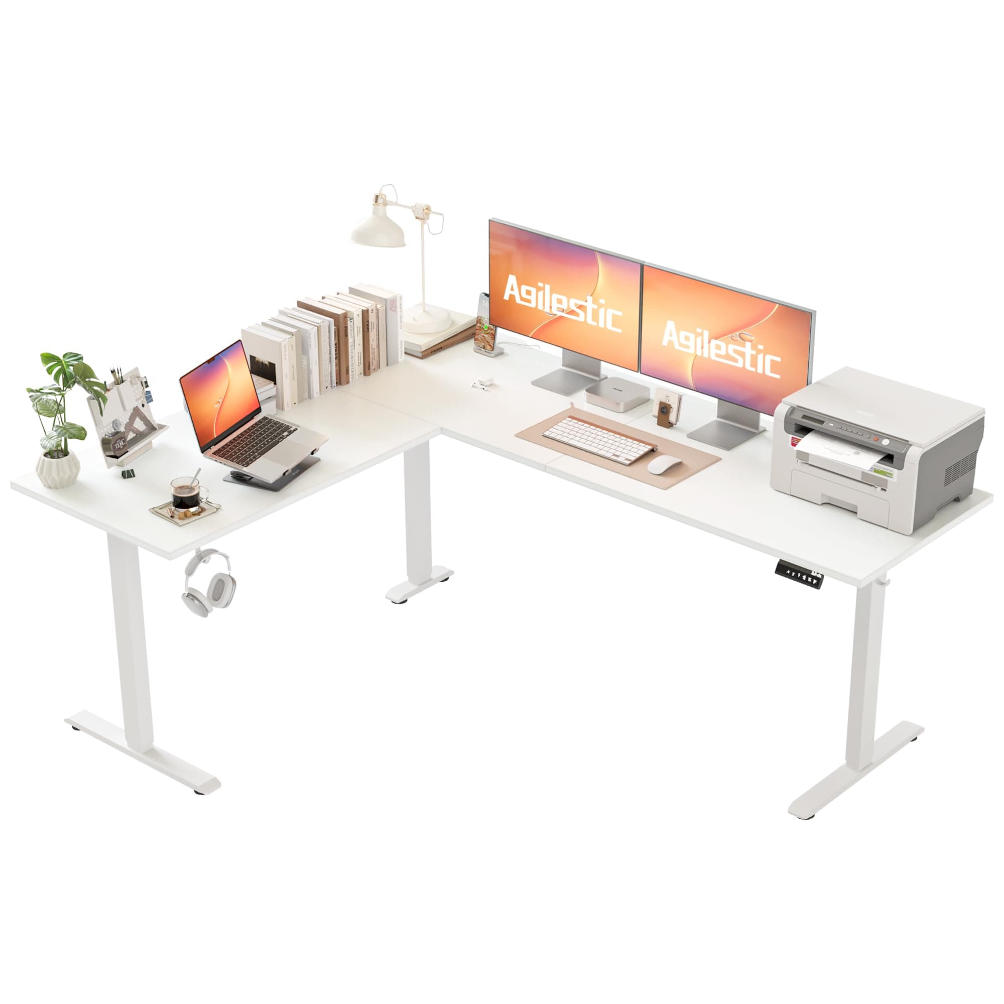 🌟 Angebot: Agilestic L-förmiger Höhenverstellbarer Schreibtisch 190 x 155 cm 🌟