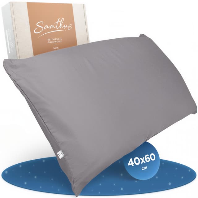 Samthus Kopfkissenbezug 40x60 Baumwolle Satin - Oeko-Tex Made In Green - Himmlisch weicher Schlaf 😴
