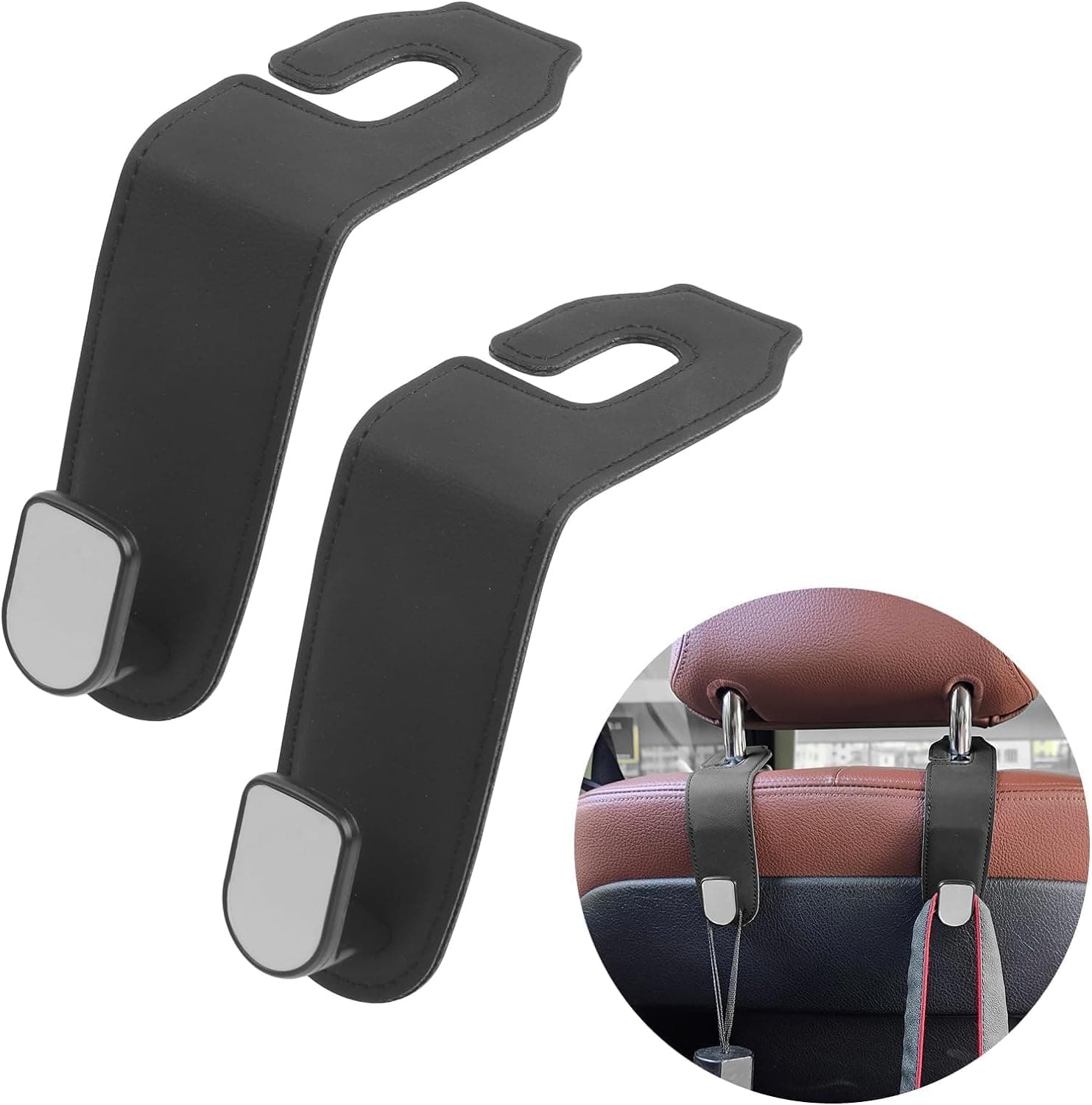 🚗👜 Foyods 2er Pack Auto Kopfstützenhaken - Geldbörse & Taschenhalter 🚗👜