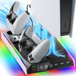 🎮 PS5/PS5 Slim-Ständer mit Kühllüfter und RGB-Licht | 26.34€