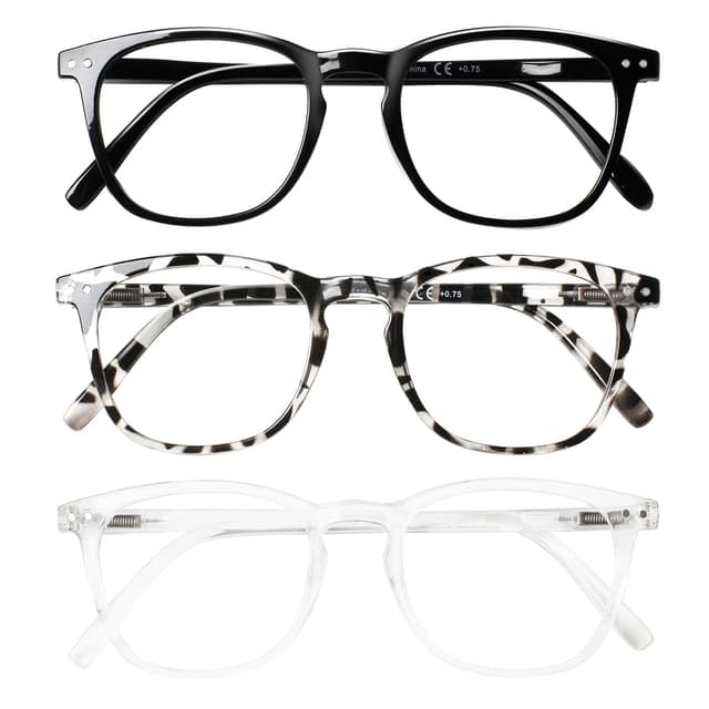 👓👀 COJWIS Lesebrille 3er Pack Herren Damen Brille Runder Rahmen Blaulichtfilter Federscharnier Leser Schwarz/Schildpat Brillen (Schwarz Schildpatt Durchsichtig, 1.00, x) Schwarz Schildpatt Durchsichtig 1.0 x - Angebot!