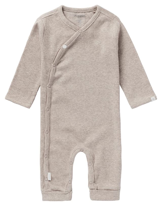 👶👕 Noppies Unisex Baby U Playsuit Ls Rib Nevis Kleinkind-Strampelanzug 50 Taupe Melange - P757 Angebot!