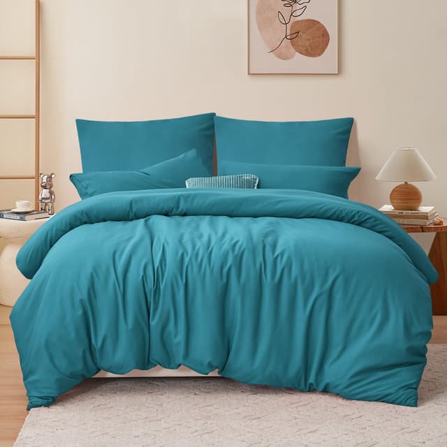 RUIKASI Bettwäsche 220x240 3teilig Türkis - Petrol Mikrofaser Bettwäsche-Sets 🛏️