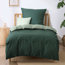 🌿💚 BEDSURE Bettwäsche 135x200 Baumwolle Salbeigrün Dunkelgrün - Bettwäsche-Sets 135 x 200 cm