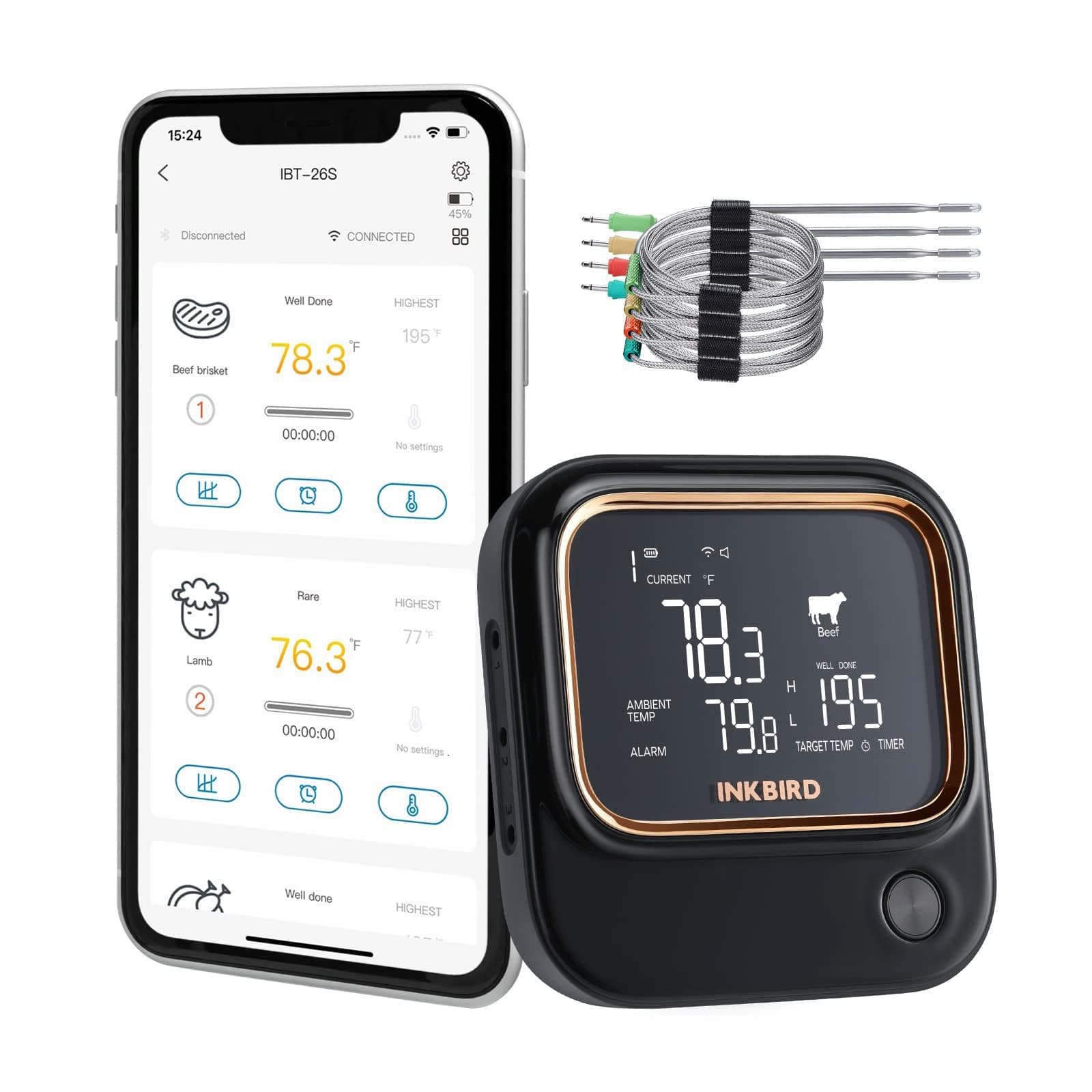 🔥 Inkbird IBT-26S Fleischthermometer Deal: Bluetooth 5.1 & WIFI 2.4G 🔥