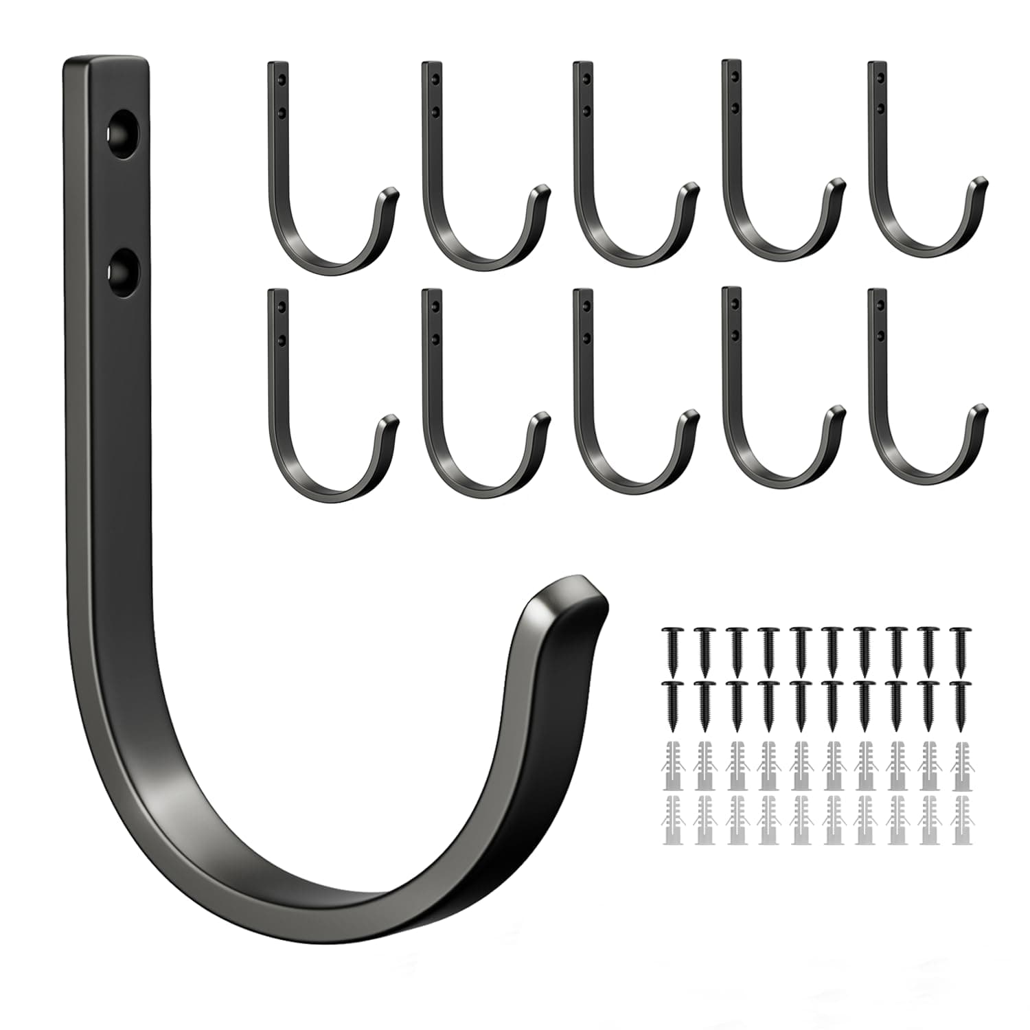 🌟 Super Angebot! Josmimic 10-Stück Garderobenhaken Handtuchhaken - Schwarz