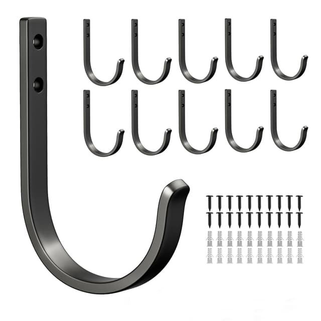 🌟 Super Angebot! Josmimic 10-Stück Garderobenhaken Handtuchhaken - Schwarz
