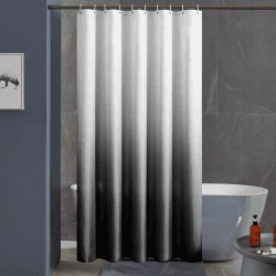 🚿 Furlinic Duschvorhang Badvorhang aus Polyester Stoff 150x200 Weiß nach Schwarz 🛁